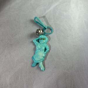Vintage 80s Plastic Bell Charm Clip-On Girl
